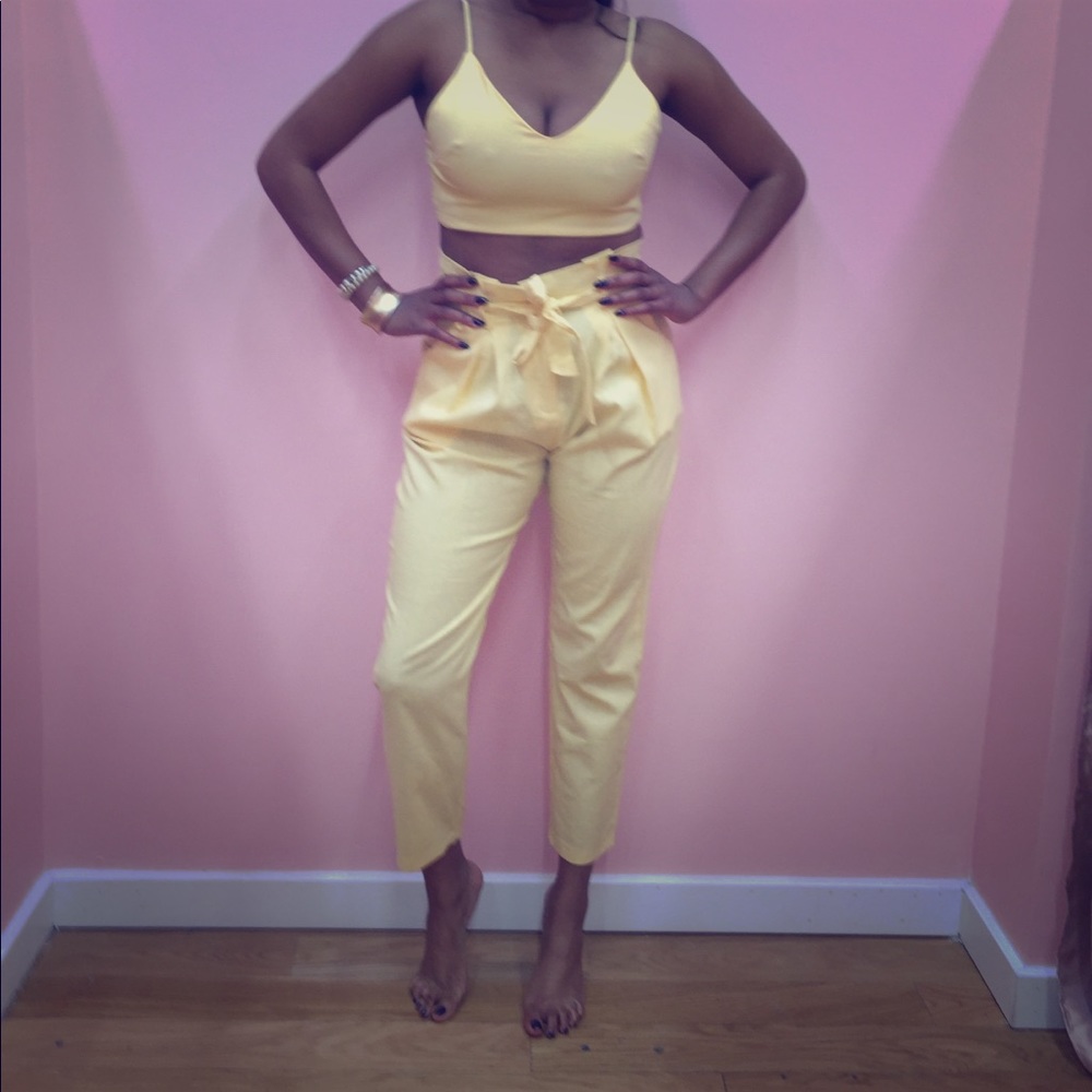 Yellow linen 2 piece NWT